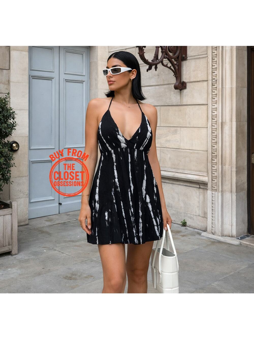 ZARA Black Halter Mini Dress NWT Open Back Vacation Resort Dress